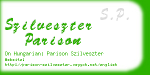 szilveszter parison business card